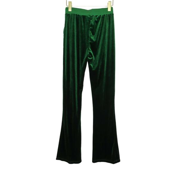SHEIN Y2k Emerald Green Velour Tracksuit Zipper Jacket + Flared Pants Small - Picture 7 of 12